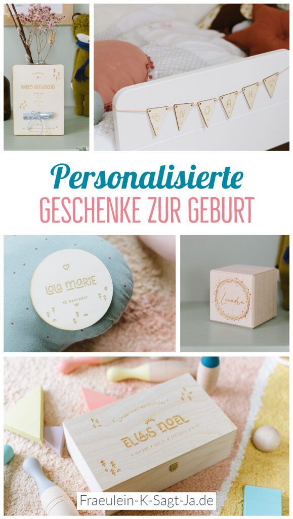 Personalisierte Geschenke zur Geburt: Liebevolle Schilder, Erinnerungsboxen und Meilensteinkarten. Individualisierbare Geburtsdaten und Namen