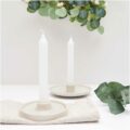 Porzellankerzenhalter, creme,