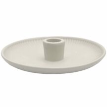 Porzellankerzenhalter creme gerillt