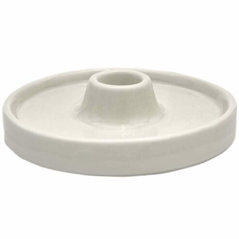 Porzellankerzenhalter creme mit Rand