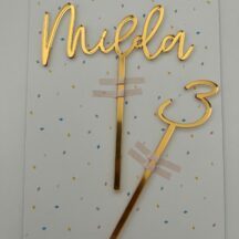 Cake Topper Gold mit Zahl