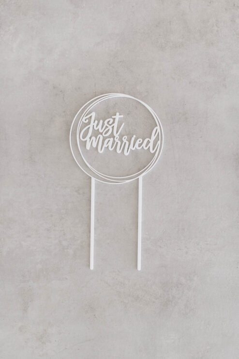 Cake Topper Just Married Kreise