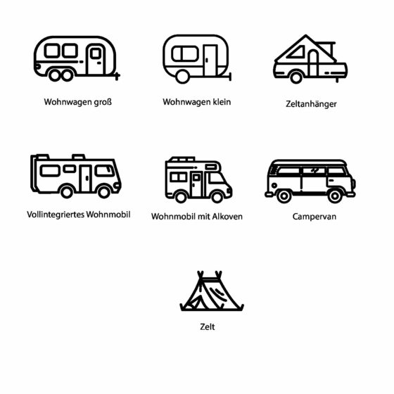 Wohnwagen und -mobile Icons