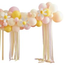 Ballongirlande pastell mit Gänseblümchen
