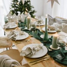 Weihnachtsdeko Tisch gruen natuerlich-8