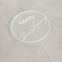 3D Topper 'Happy Birthday' rund (2 Stück)