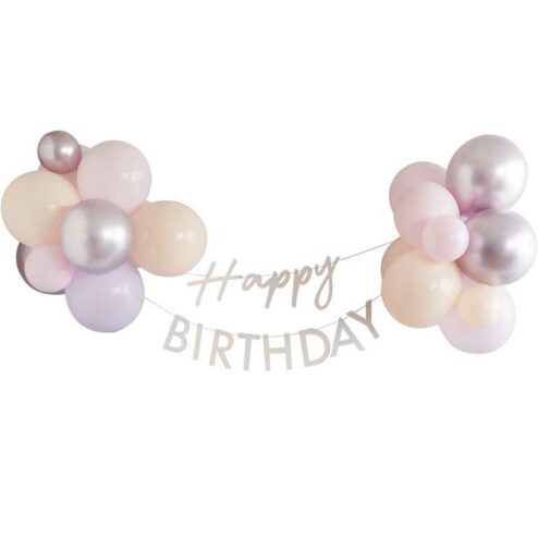 Happy Birthday Ballon Wimpelkette
