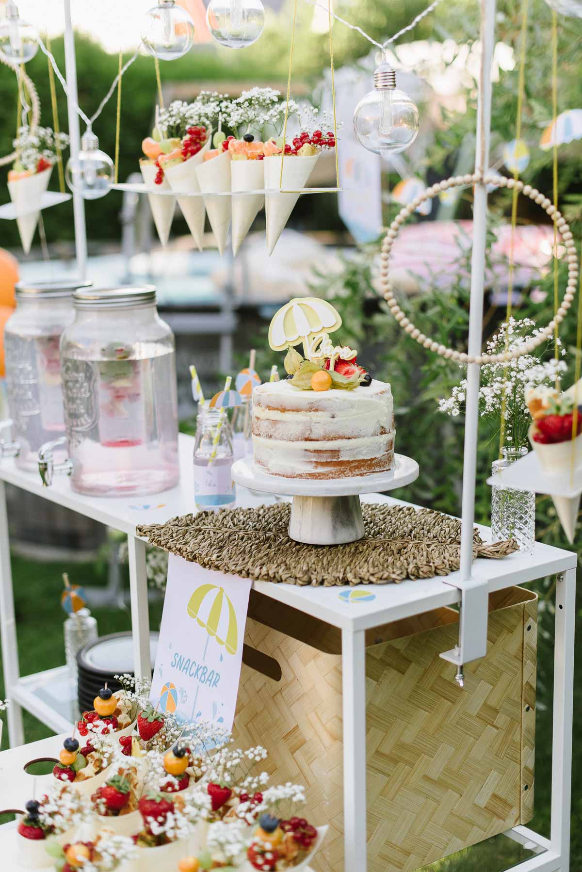 Poolparty zum Kindergeburtstag - Das Buffet & Kuchen