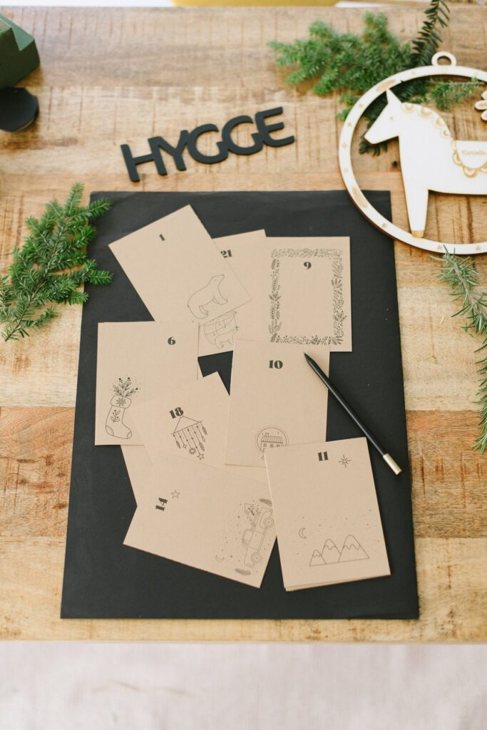 Adventskalender Karten "Nordic" zum Beschriften Fräulein K. Sagt Ja
