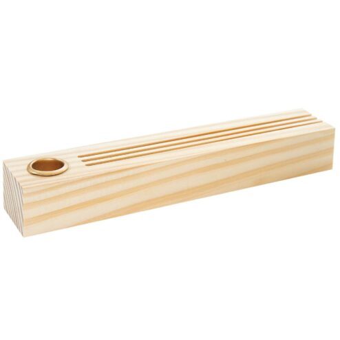 Holzständer mit Kerze