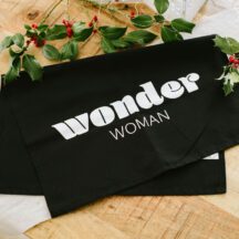 Geschirrtuch + Karte 'Wonder Woman'