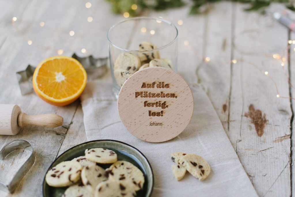 Personalisiertes Vorratsglas mit Plätzzchen