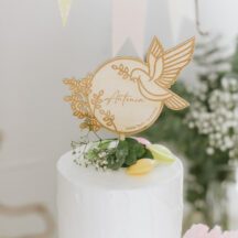 Cake Topper zur Taufe mit Friedenstaube