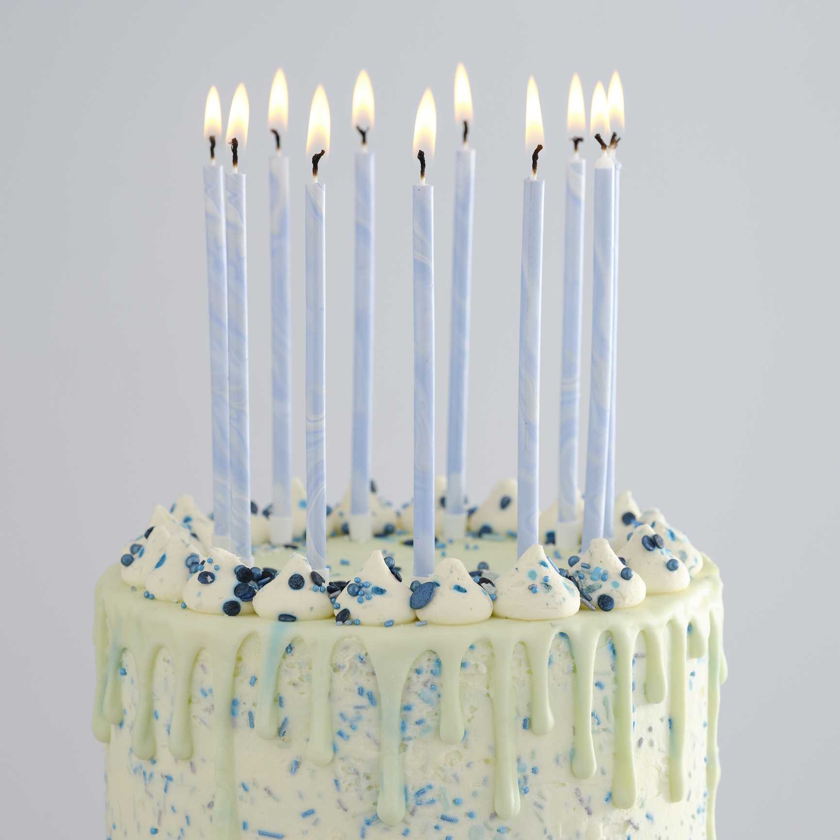 Geburtstagskerzen blau-marmoriert