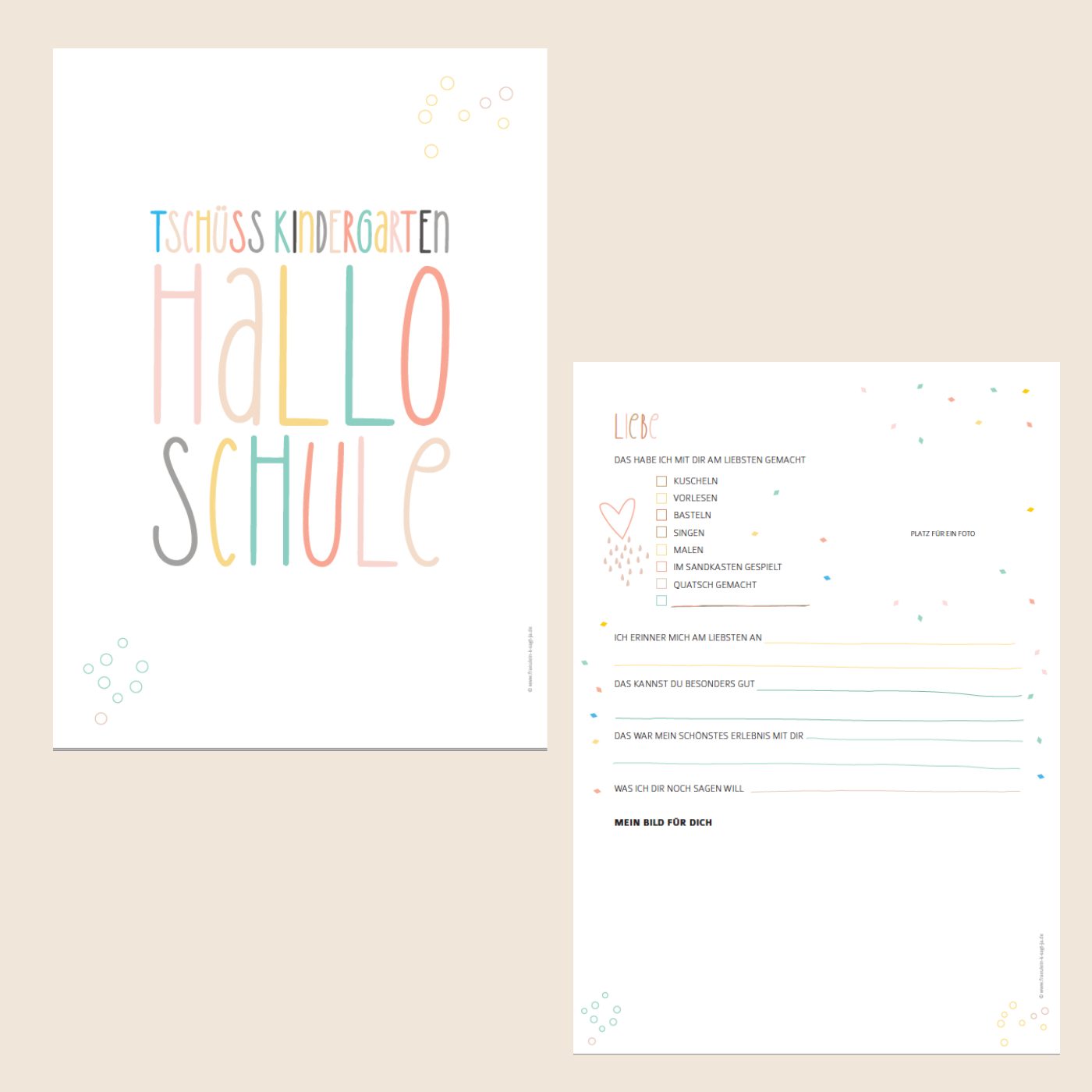 Ausfüllbrief 'Abschied Kindergarten' zum Ausdrucken - Fräulein K. Sagt Ja