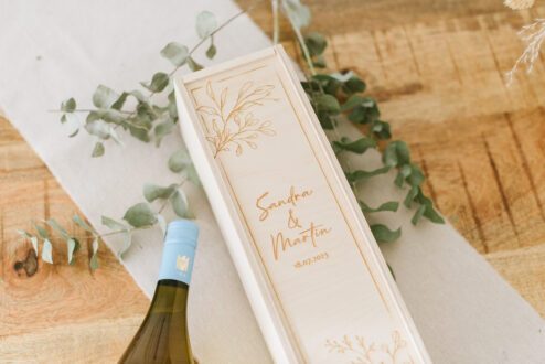 Weinkiste Gravur Flora Hochzeit