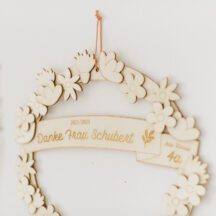 3D Holzkranz mit Blumen Abschiedsgeschenk Lehrer