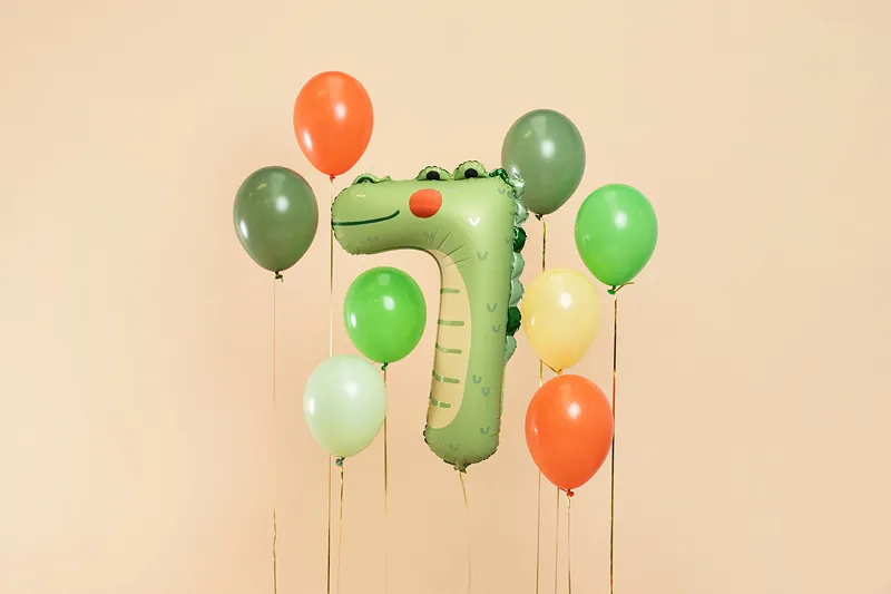 Folienballon Zahl 7 Krokodil