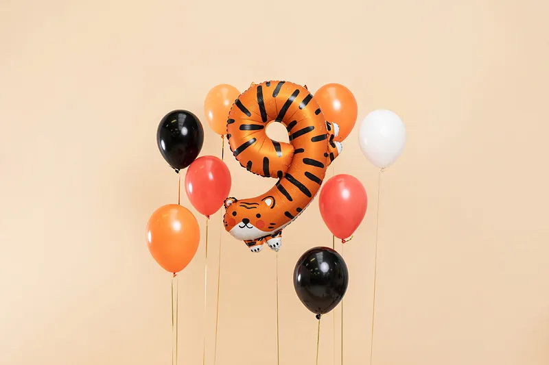 Folienballon Zahl 9 Tiger