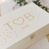 Holzbox groß Hochzeit Initialen Herz