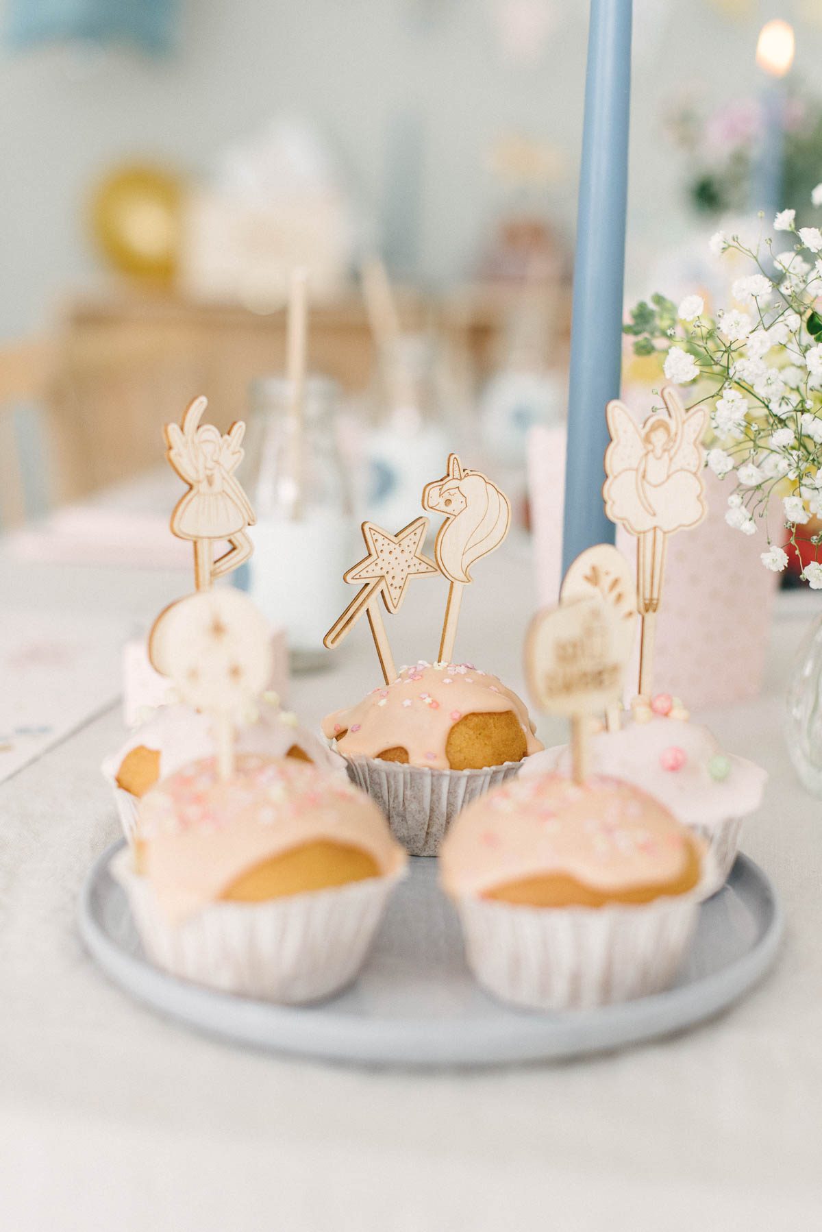 Muffin Einhorn Kindergeburtstag mit Cake Toppern