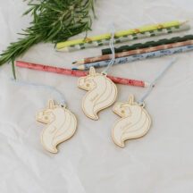 Geschenkanhänger Einhorn Holz