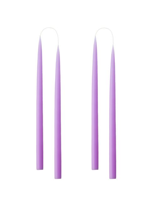Hand dipped dyed candle in 4 pack - 22x35 cm Pastel Purple 75 2
