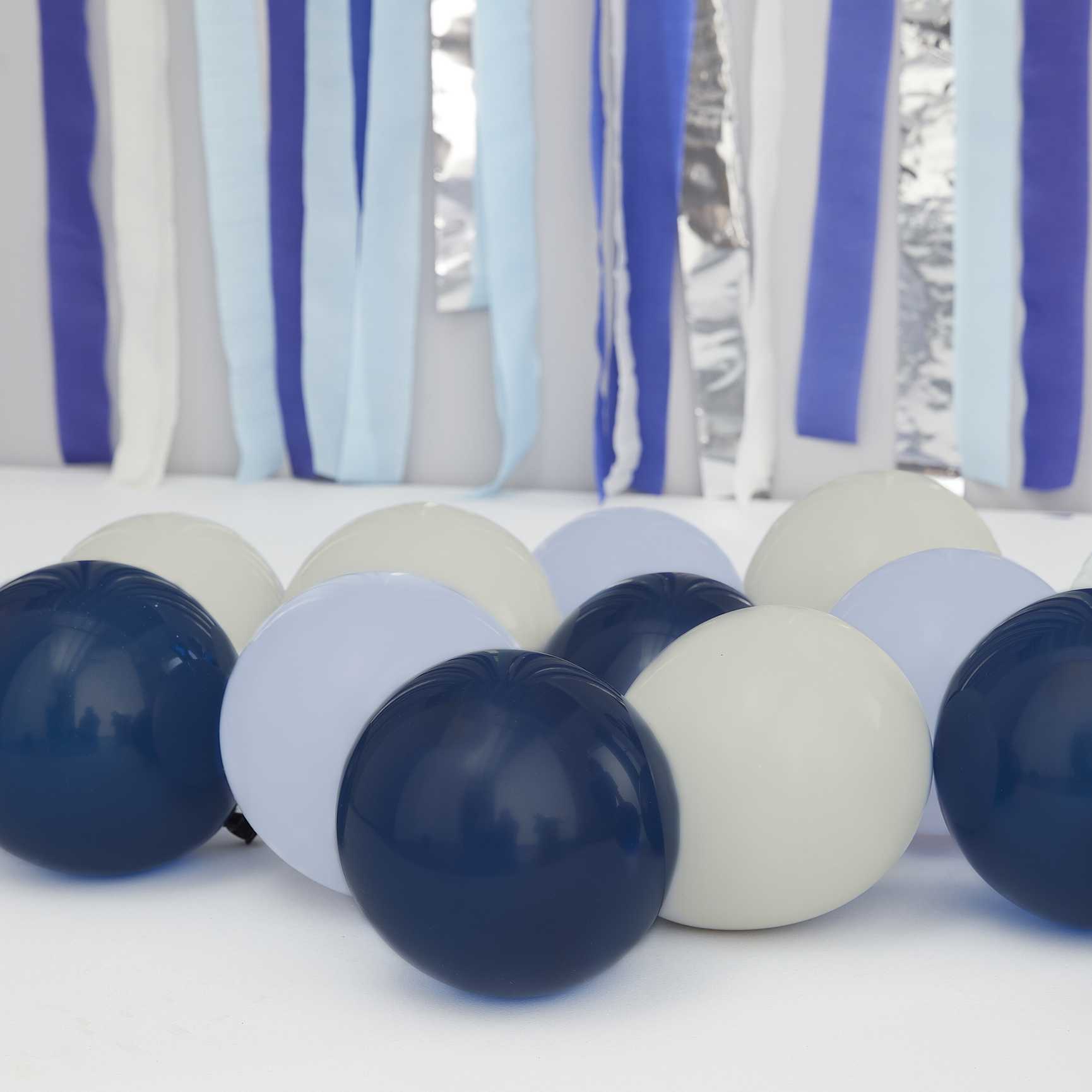 Luftballonpaket in Blau, Marineblau und Grau