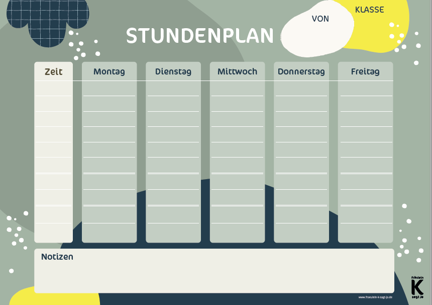 Stundenplan kostenlos herunterladen - weiterführende Schule