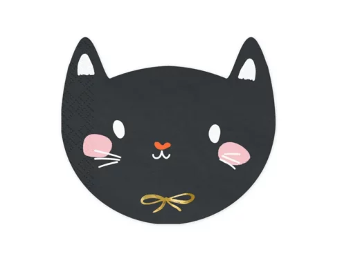 Papierserviette schwarze Katze Halloween
