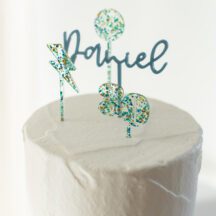 Cake Topper Cool Kids graublau glitzer