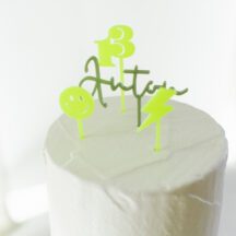 Cake Topper Cool Kids olivgrün neon gelb