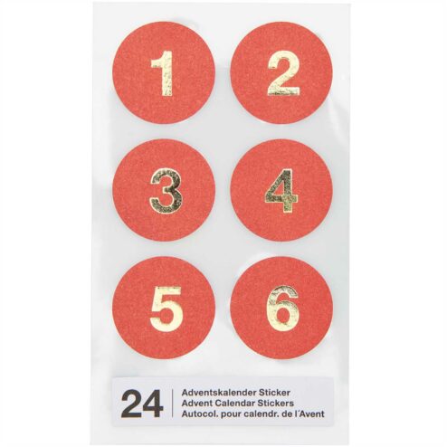 Adventskalender Sticker rot