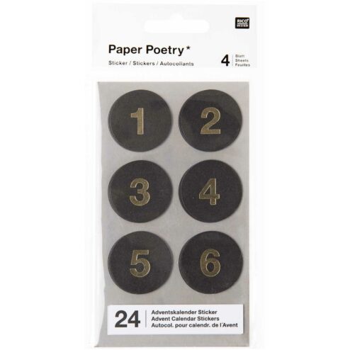 Adventskalender Sticker schwarz