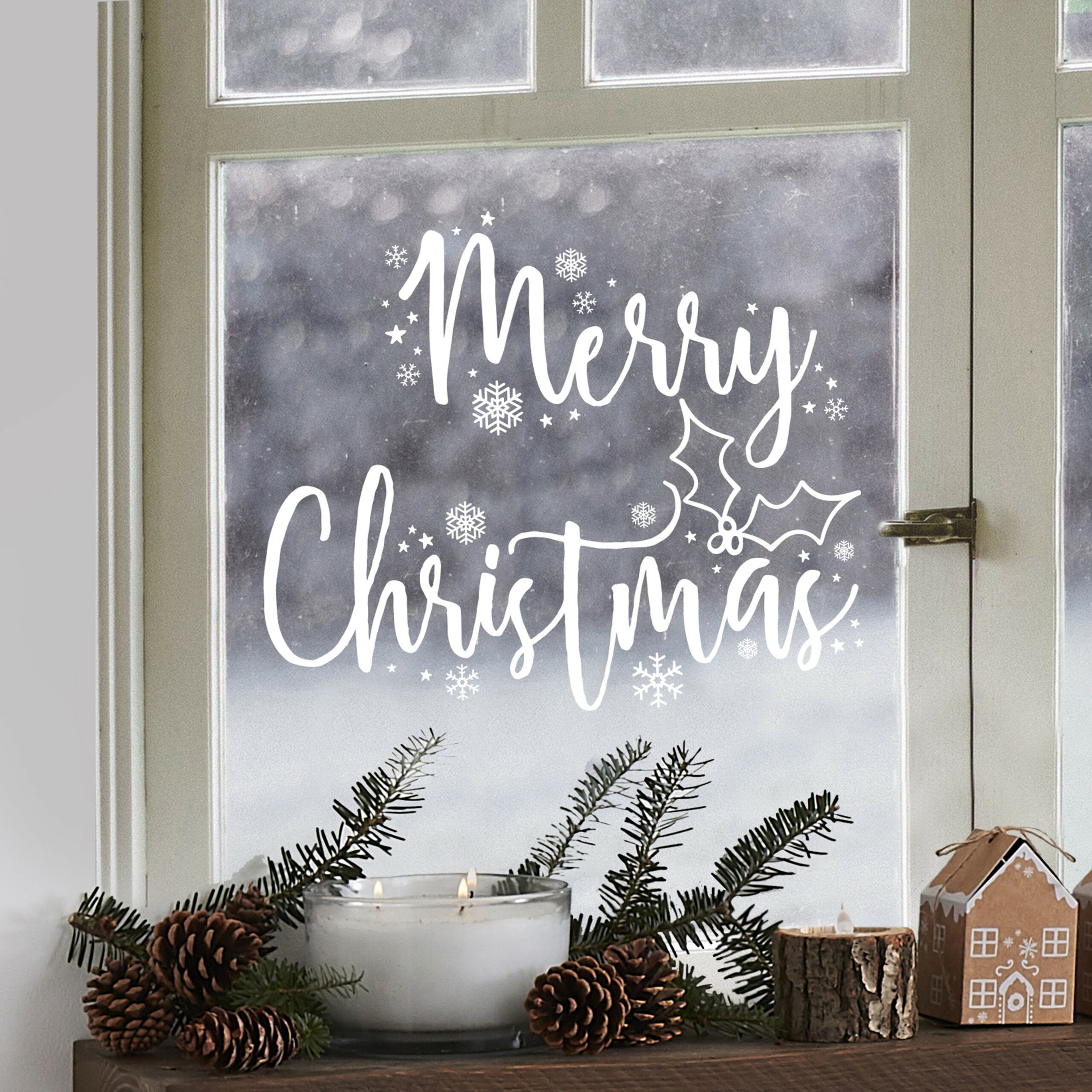 Fenstersticker Merry Christmas Schriftzug