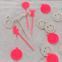 Cake Topper Cool Kids beige neon pink