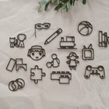 Symbole Schilder für Spielzeugkisten