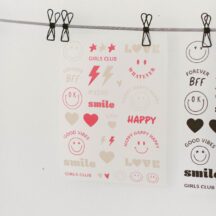 Bügelbilderset Smiley neon pink beige-1