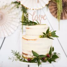 Botanical Love Holz Caketopper