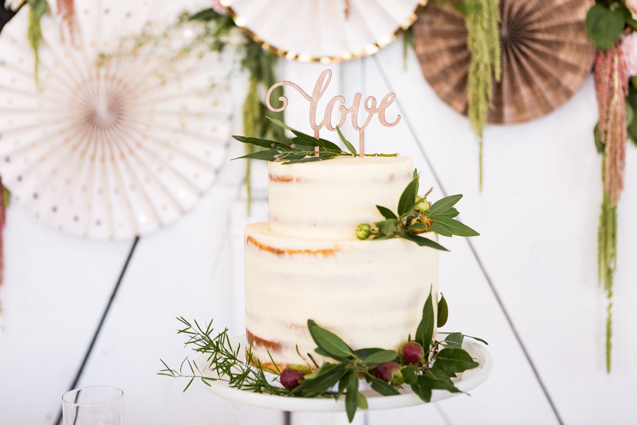 Botanical Love Holz Caketopper