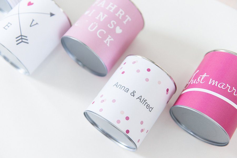 Banderolen für Blechdosen zum selbst ausdrucken – rosa [Digital]