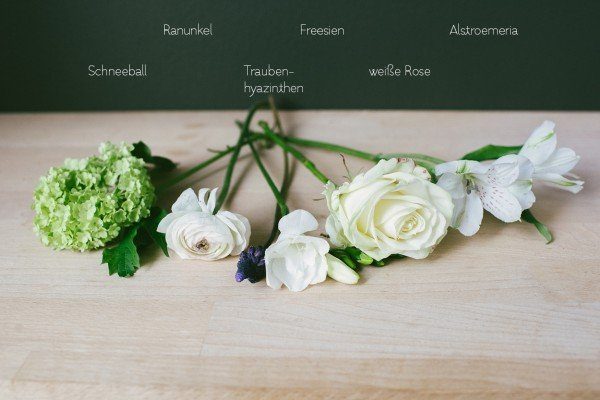 Blumen für Brautstrauß im März