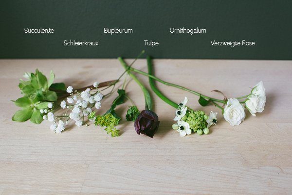 Blumen für Brautstrauß im März