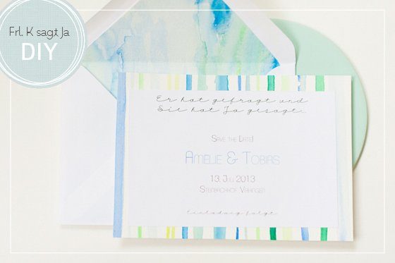 Diy Save The Date Karte Mit Aquarell Fraulein K Sagt Ja Hochzeitsblog