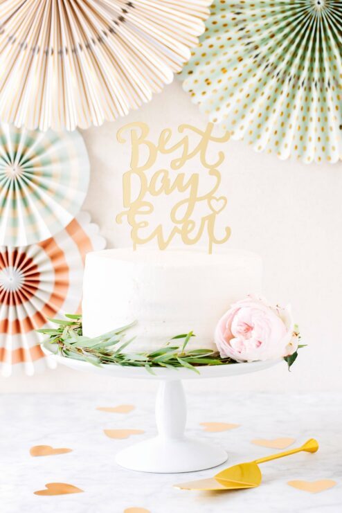 Best Day Ever Cake Topper gold Spiegel My Minds Eye