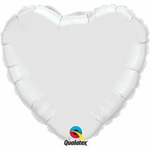 2 weiße Folienballons Herz
