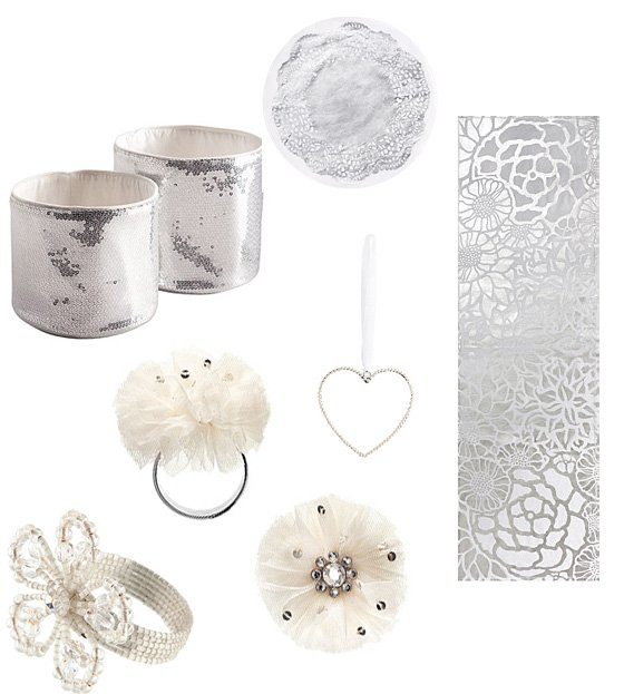 Hochzeitsdeko in weiß und silber: Tischdeko für eure Hochzeit einfach selber dekorieren - Deko, Tischdecken, Servietten für die Hochzeitsfeier