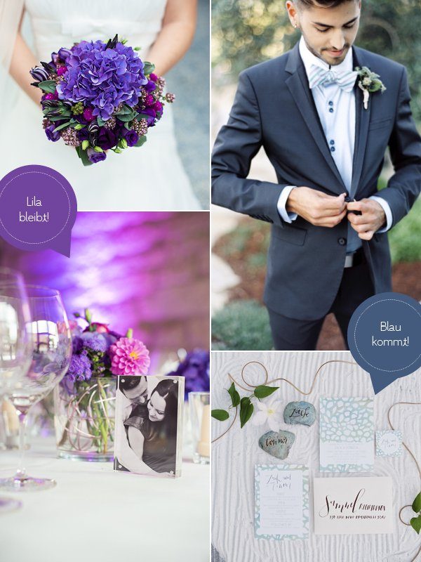 Hochzeitstrends 2015 Blau Lila