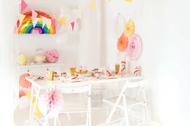 Mädchengeburtstag mit Einhorn und Regenbogen - Dekoration, Spiele, Kuchen und Gastgeschenke