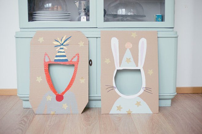 Süße Idee für den Kindergeburtstag: Foto Booth Masken